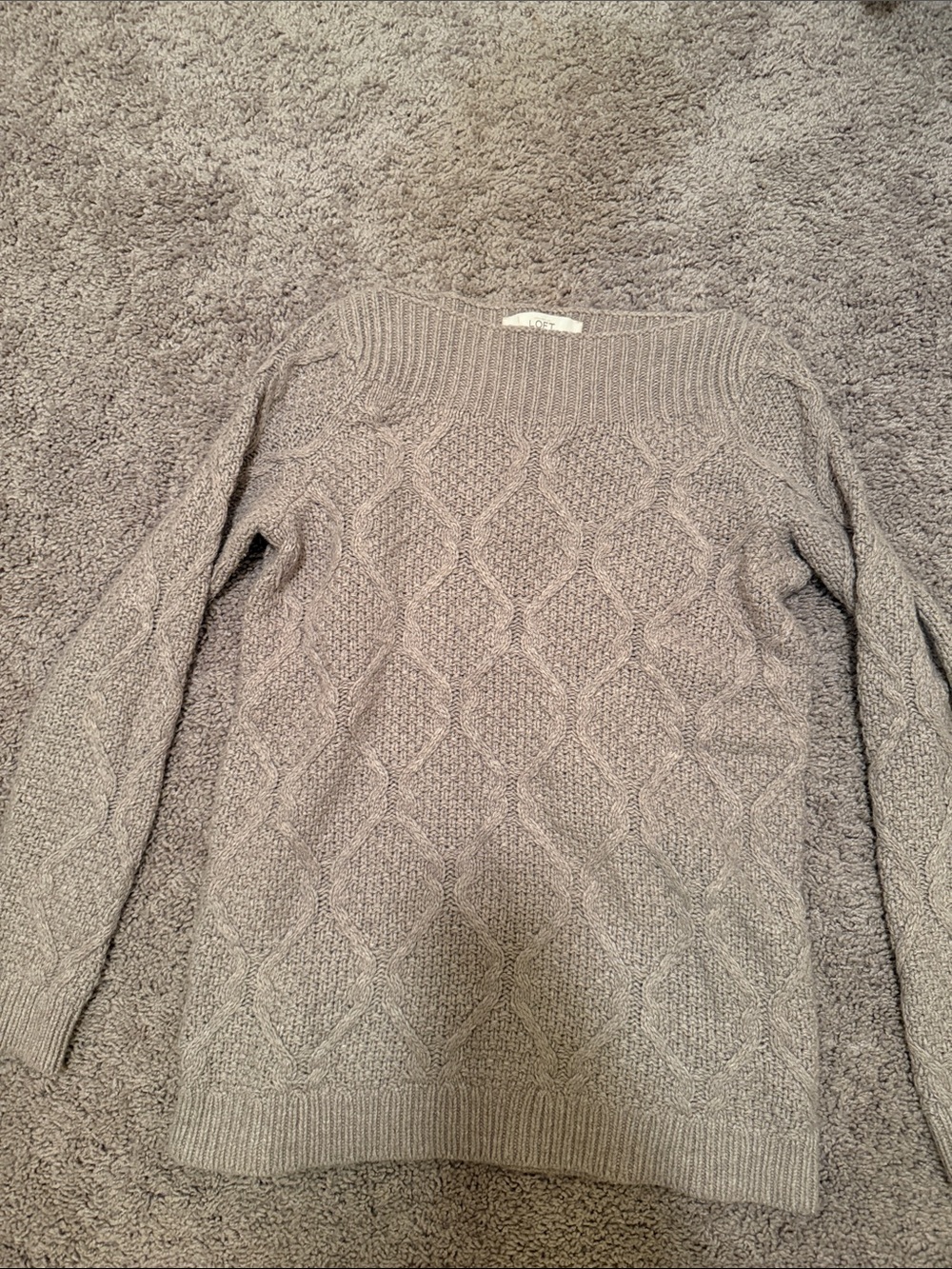 LOFT Cozy taupe  Cable-Knit Women's Sweater